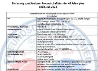 45 + / Senioren-Turnier in Hörpel: 8./9.Juli