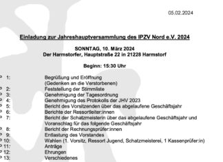 Einladung zur JHV 2024 und Info zu Neuwahlen
