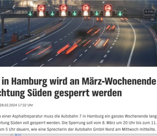 JHV am Sonntag: Anreise aus dem Norden