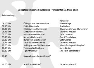 Jungpferdematerialprüfung Tremsbüttel