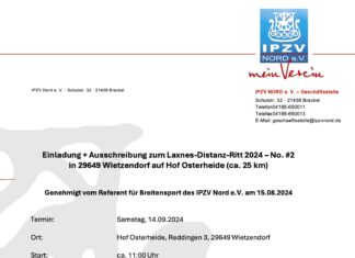 Ausschreibung für die zweite Laxnes Distanz