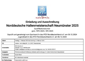 Hallenmeisterschaften 2025 und Schau am Sonntag