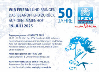 Feiert mit uns 50 Jahre IPZV Nord! Wir bringen das Islandpferd zurück auf den Immenhof