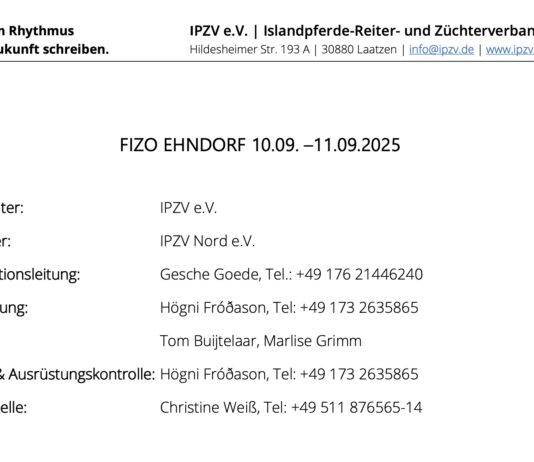 FIZO Ehndorf: Starterlisten und Zeitplan